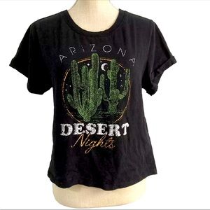 Vibe N' Stretchy Short Sleeve Crop Top Arizona Desert Tee Juniors Size Large